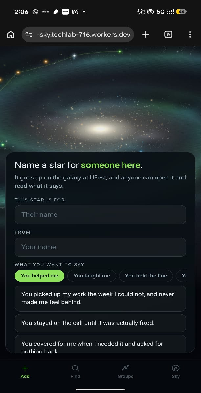 Name a star form with personal message